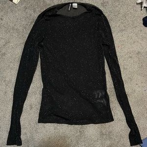 H&M divided long sleeve see through sparkly shirt